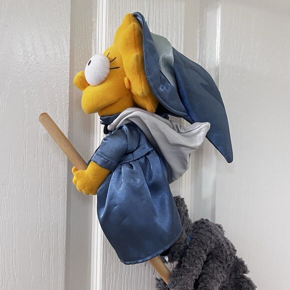 Vintage Applause Witch Lisa Simpson on Flying Broom with Cat Plush Halloween - Picture 6 of 16